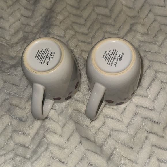 Pampered Chef Simple Additions Polka Dots Coffee Mugs Cups Set of 2 - Picture 2 of 2